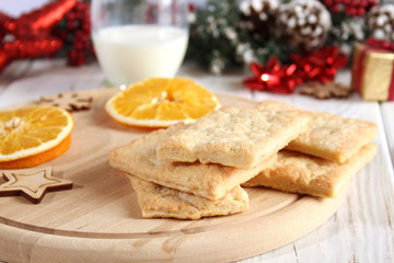 Christmas treat for Santa. Cookies and milk
