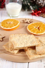 Christmas treat for Santa. Cookies and milk