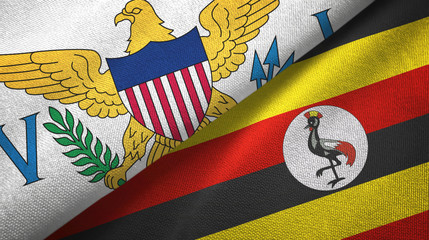 Fototapeta premium Virgin Islands United States and Uganda two flags