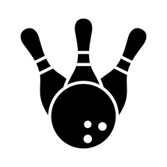 Bowling pin and ball vector icon design templates