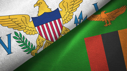Virgin Islands United States and Zambia two flags