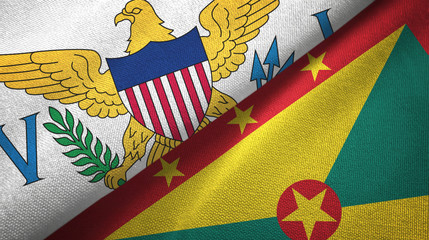 Virgin Islands United States and Grenada two flags