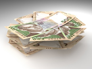Stack of hryvnia ukrainian money. Business concept