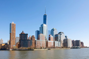 Fototapeta na wymiar Panoramic view of Battery Park in New York.