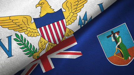 Virgin Islands United States and Montserrat two flags