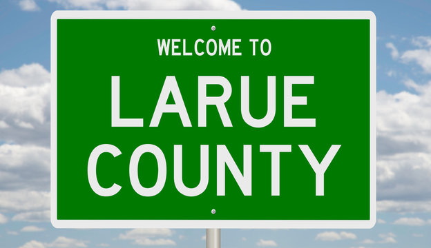 Rendering Of A Green 3d Highway Sign For LaRue County