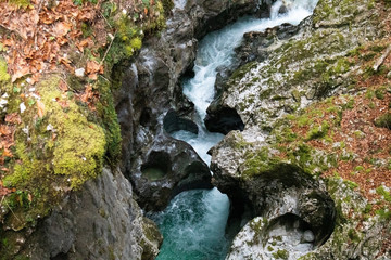 Mostnica gorge with heart formation