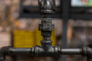 Close up of pipe joints looking well worn