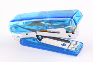 Blue Stapler on white background