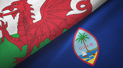 Wales and Guam two flags textile cloth, fabric texture