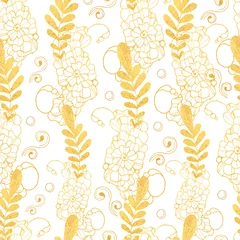 Gordijnen hand painted floral elements, plants and flowers seamless pattern. Isolated branches on a white background. Sketchy elements of design. Perfect for cards, invitations, prints, wallpapers © Tasha_zen