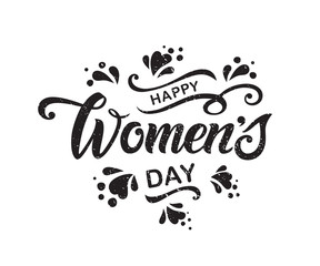 Vector illustration. Women's Day vector design for greeting cards and posters.The inscription is made by hand, lettering.
