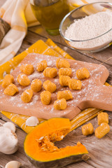 Raw pumpkin gnocchi.