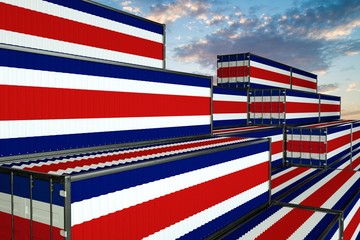3D illustration Container with flag of Costa-Rica
