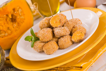 Pumpkin chicken meatballs.