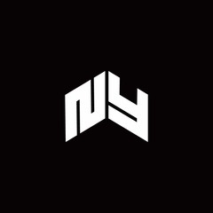 NY Logo monogram modern design template - obrazy, fototapety, plakaty