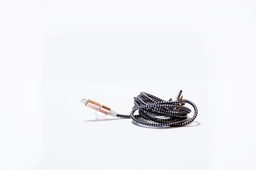 A charging cable on white background