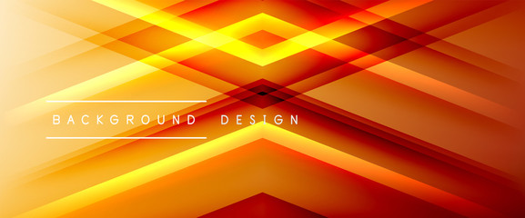 Arrow lines, technology digital template with shadows and lights on gradient background. Trendy simple fluid color gradient abstract background with dynamic straight shadow lines effect