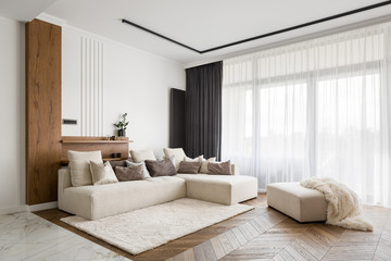 Elegant and comfortable living room - obrazy, fototapety, plakaty
