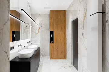 Luxury bathroom in marble