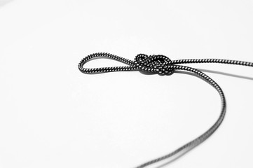 figure eight knot on white background