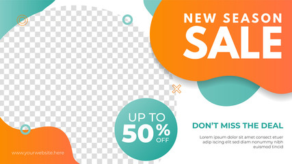 New season sale banner template. Promotion banner for website, flyer and poster - obrazy, fototapety, plakaty