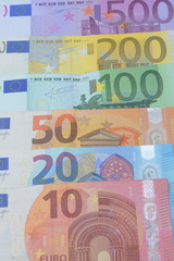 Euro Money cash banknote, 200,100,50,20,end 10 euros