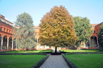 Milan, Italy october 8,2018 - the headquarters of the prestigious Cattolica University in Milan that attracts students from all over the world
