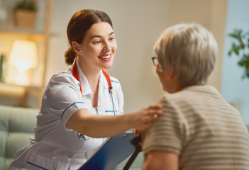 Happy patient and caregiver