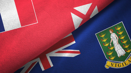 Wallis and Futuna and Virgin Islands British two flags textile cloth