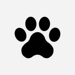 animal footprint dog icon black simple flat vector illustration eps10 isolated on white background