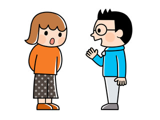 子どもシリーズ４・おしゃべりする男の子女の子