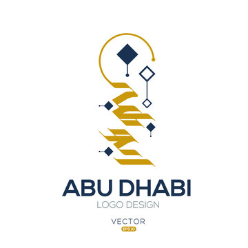 Creative Arabic typography Mean in English ( Abu Dhabi ) , Arabic Calligraphy  