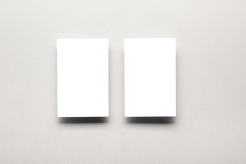 Business cards blank. Mockup on color background. Flat Lay. copy space for text