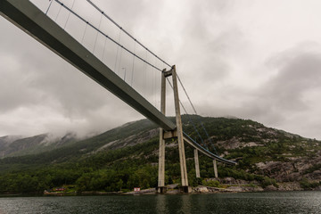 View of Lysefjordbrau looking majestic seen from below