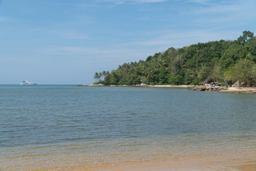 beautiful sea sand wave and wonderful beaches in tropical andaman sea at the Phuket, Thailand