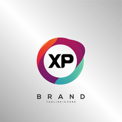 XP initial logo With Colorful Circle template vector.