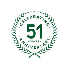 51 years design template. 51st logo. Vector and illustration.