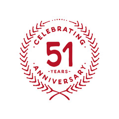 51 years design template. 51st logo. Vector and illustration.
