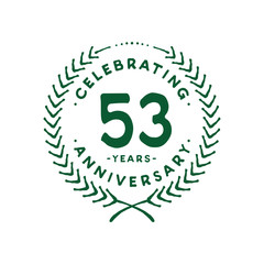 Obraz premium 53 years design template. 53rd logo. Vector and illustration.