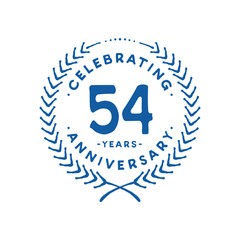 54 years design template. 54th logo. Vector and illustration.
