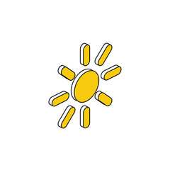 Sun. Vector line, 3d stroke isometric, color web icon, new flat style. Creative illustration design, abstract idea for infographics.