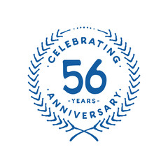 56 years design template. 56th logo. Vector and illustration.