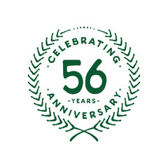 56 years design template. 56th logo. Vector and illustration.