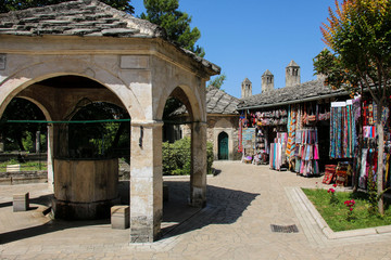Fototapeta premium The old part of the town of Mostar with buildings in arabic style, Bosnia and Herzegovina