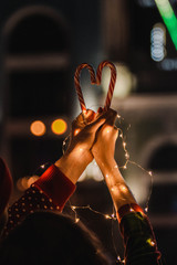 christmas decoration on red background