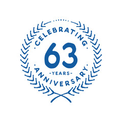 63 years design template. 63rd logo. Vector and illustration.