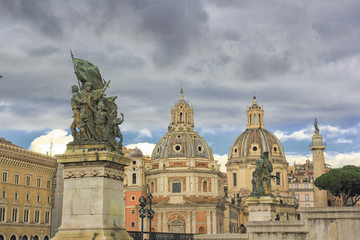 Obraz premium Church of Santa Maria di Loreto, seen from the Altar of the Fatherland