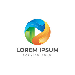 Colorful media logo design vector illustration