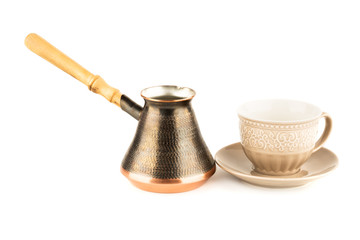 Armenian coffee jazve and cup